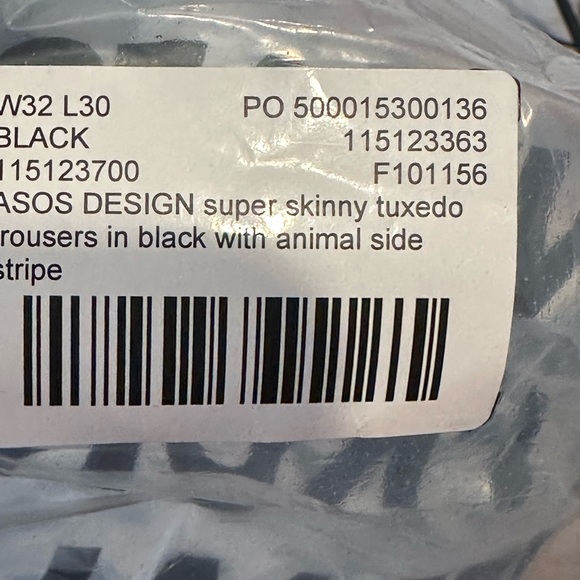 ASOS DESIGN super skinny tuxedo pants in black with animal side stripe - Picture 5 of 5